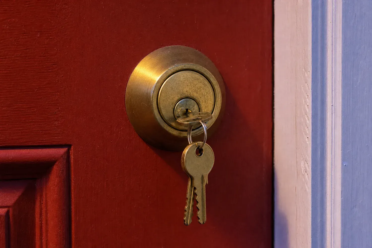 Euro cylinder lock and new keys during a rekey, Wake Forest, NC